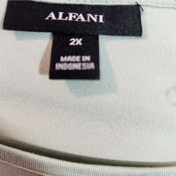 Alfani mint green crew neck dot pattern top tee 2X - Picture 6 of 7
